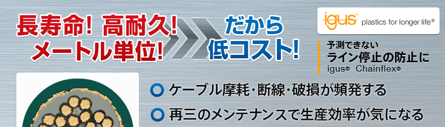 送料別途】【直送品】igus チェーンフレックス可動専用ケーブル 10m